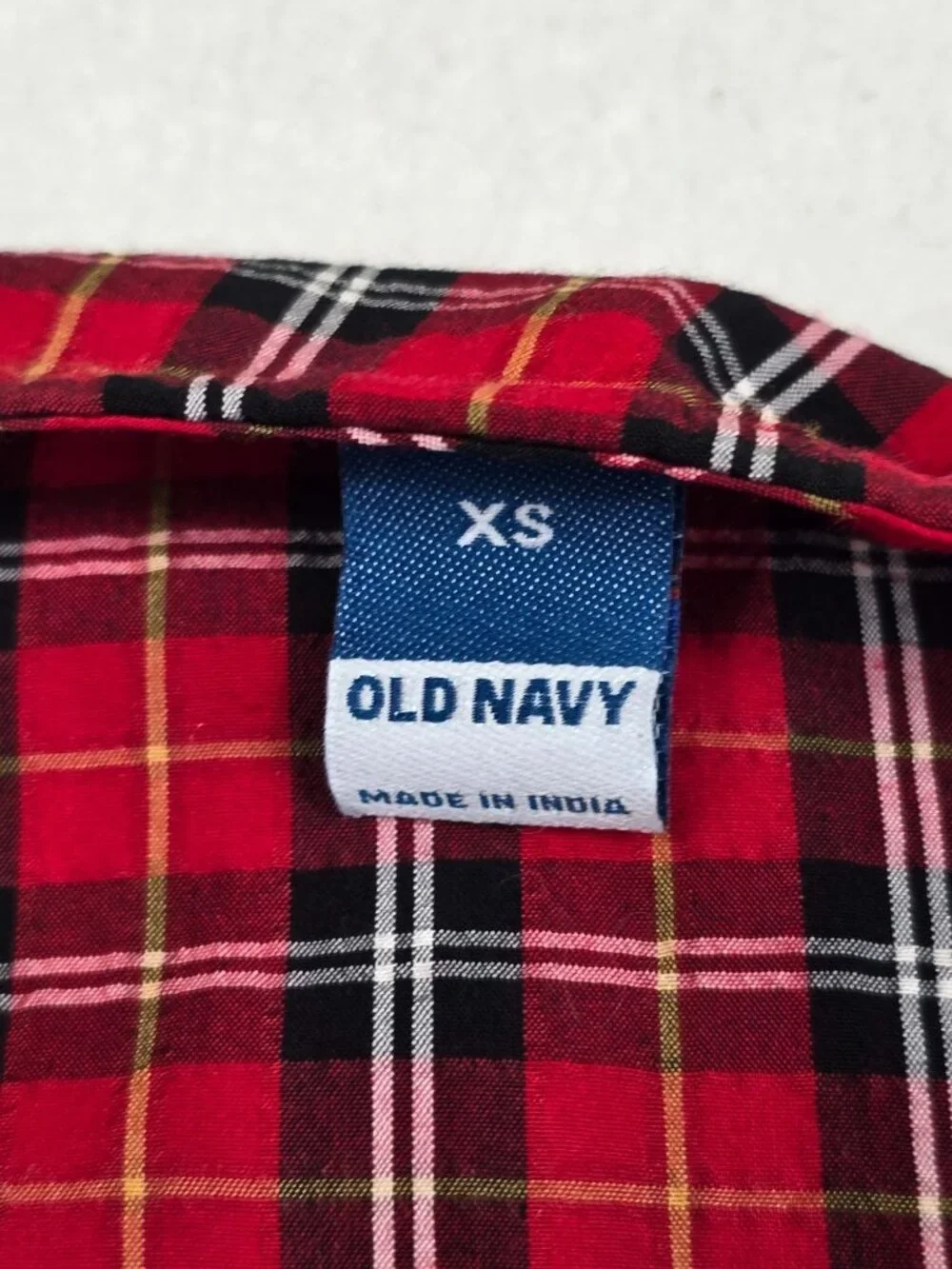 Old Navy XS Plaid Wrap Dress Red Black Tartan Check Puff Sleeve Christmas - Picture 2 of 4